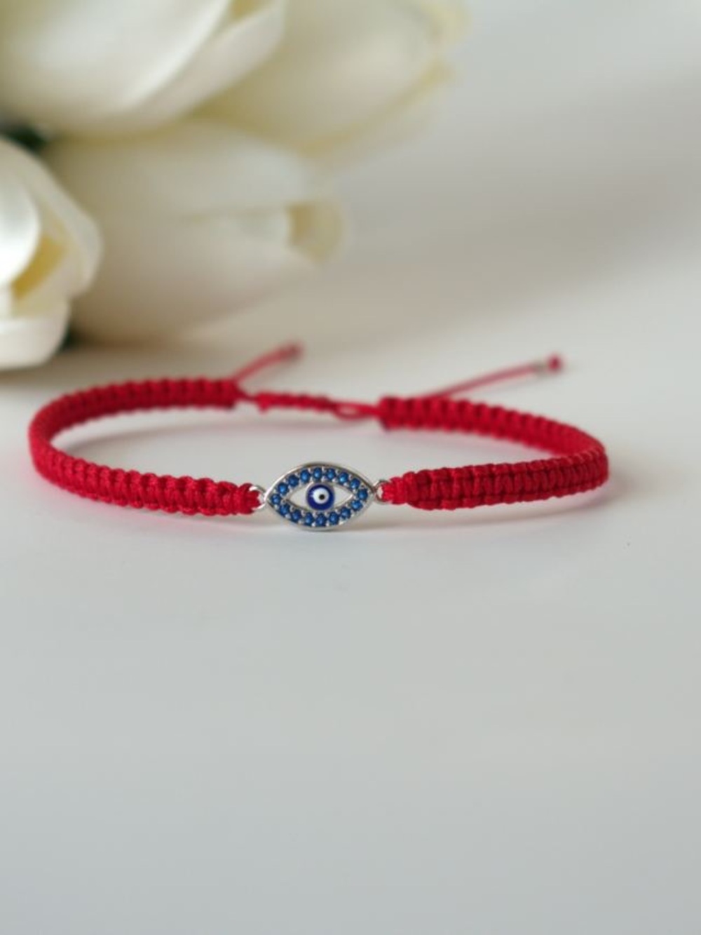 Red Macrame Evil Eye Bracelet - Unisex